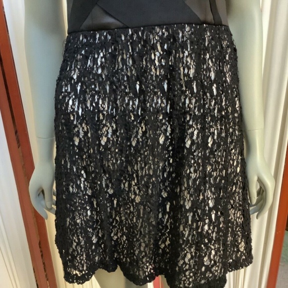 Jay Godfrey Womans Mini Dress White Silk Black Embroidery Size 8 - Picture 5 of 11